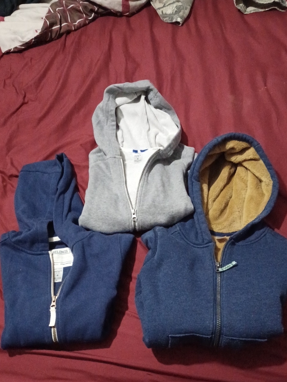 Lot Of 3 Carter's Boys Jackets Hoodies Size 8